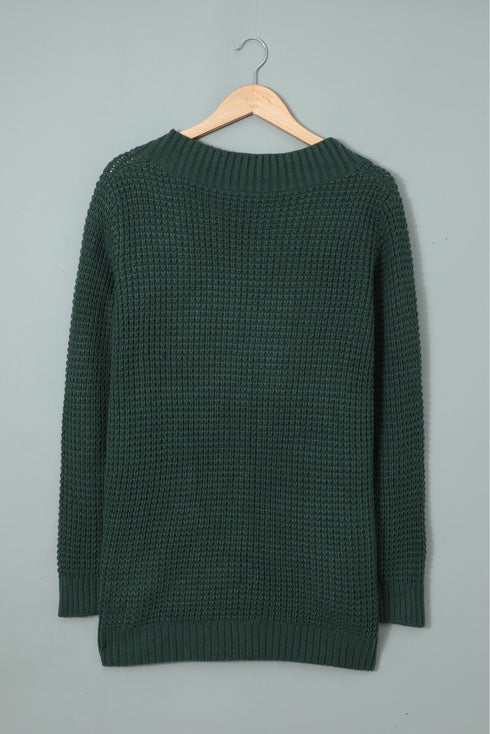 Pocket Knitted Solid Color Cardigan